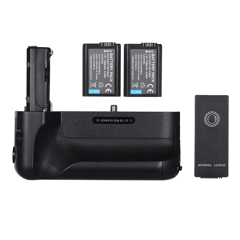 

2.4G Wireless Remote Vertical Battery Grip Replacement Camera Grip with NP-FW50 Battery for Sony A7II/A7M2/A7R2 DSLR Camera