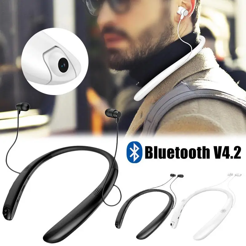 

V9 Bluetooth Headset Mini Camera Stereo Neckband In-ear Earbuds with Camcorder Sport Bluetooth Earphone