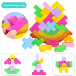 Цветные строительные блоки тетрис блоки качели стеки высокий баланс цвета когнитивные строительные блоки детские развивающие игрушки