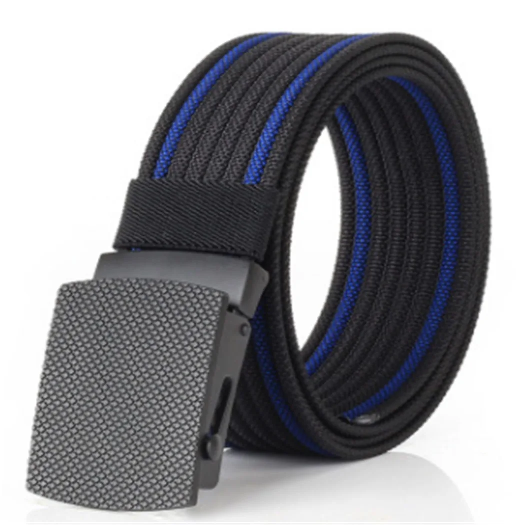 Men's Casual Stripe Tactical Belt Metal Buckle Nylon Belts High Quality ...