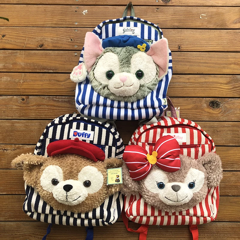 

Cute Big Cartoon Duffy Bear Shelliemay Stellalou Gelatoni Plush Backpack Soft Shoulder School bag Girls Women Children Gifts