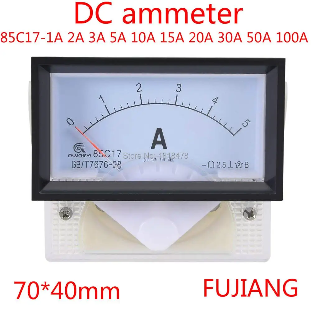 uxcell 85C1 Analog Current Panel Meter DC 100uA Ammeter for Circuit Testing Ampere Tester Gauge 1 PCS 