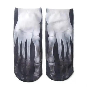 

1 Pair Fashion Unisex 3D Pork Meat Printed Skeleton Socks Pop Unique New Painting Art Short Ankle Socks Funny Novelty Pork Socks