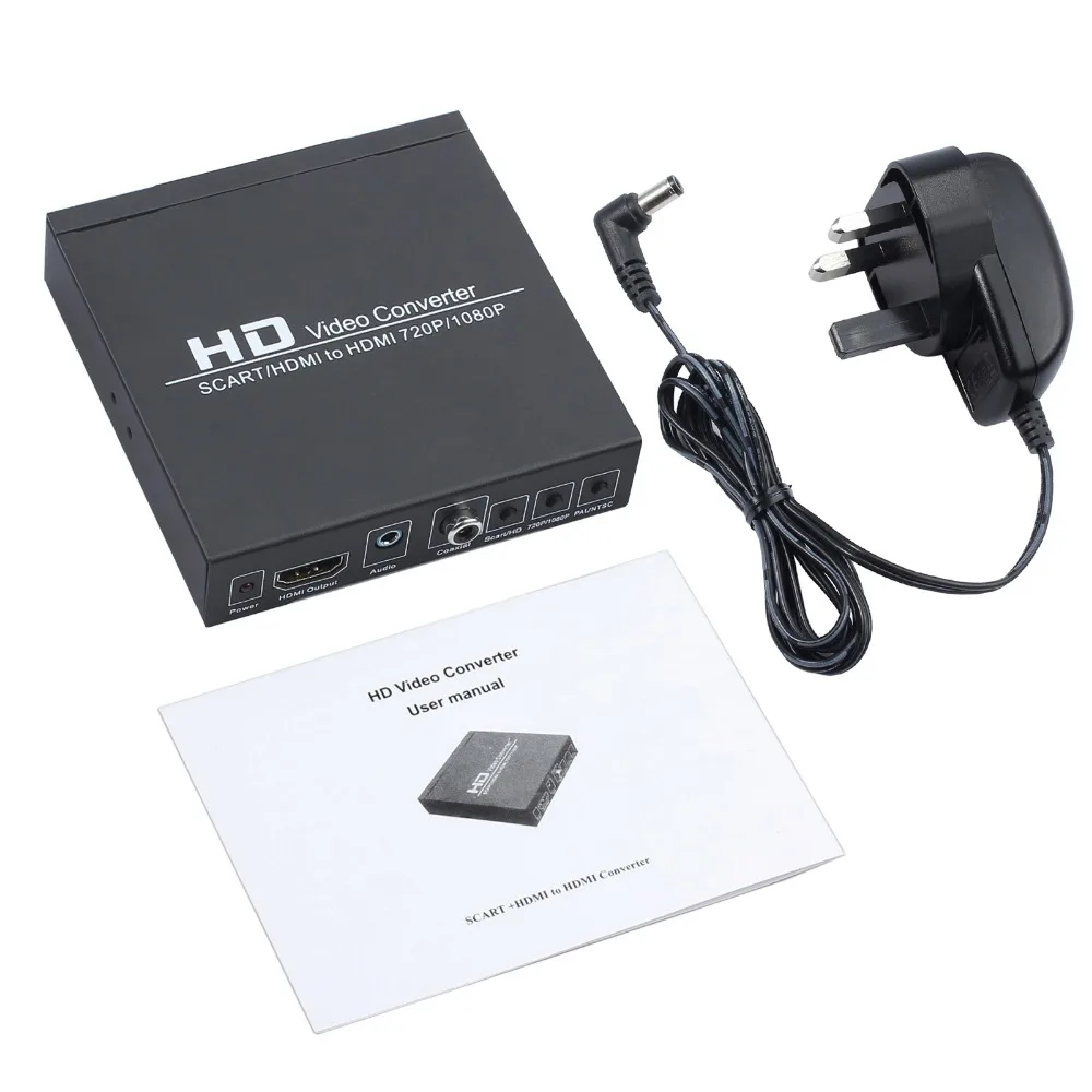 Esynic 1080 P scart HDMI к конвертер с 3 5 мм для наушников коаксиальный стерео аудио HDTV STB PS3