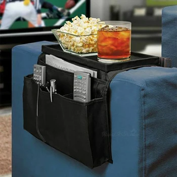

Arm Chair Caddy Top Quality Remote Holder Table Top 5 Large Pockets Organize Multi-grid Storage Hanging Bag