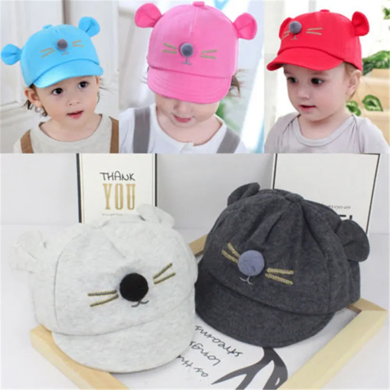 

PUDCOCO Boys Kids Baby Toddler Newborn Peaked Cat Hat Beret Sun Baseball Snapback Cap