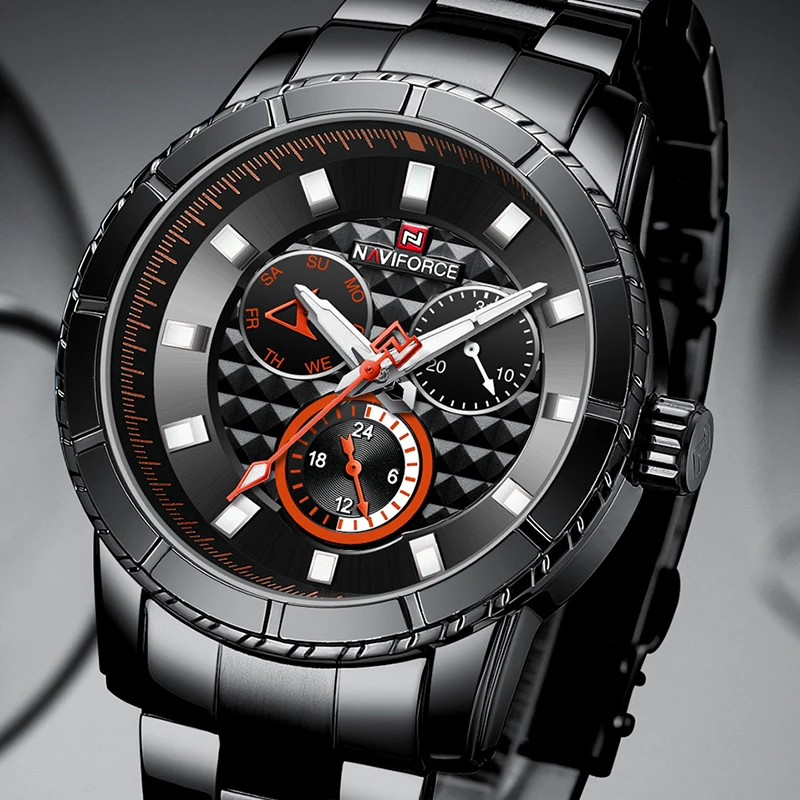 

NAVIFORCE Top Luxury Brand Watch Men Fashion Stainless Steel Waterproof Sport Quartz Man Clock WristWatch Relogio Masculino 2019