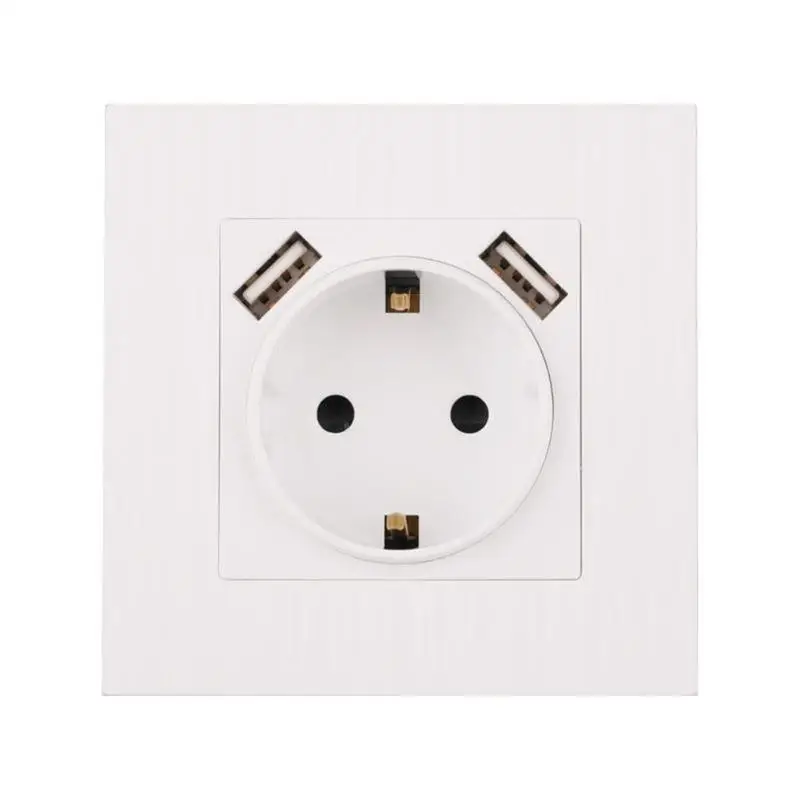 

Electrical Wall Socket Double USB Port 220-250V 16A Socket Power Outlet EU Plug Socket Power Outlet