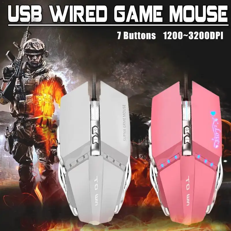 Gaming Mouse Backlight Ademhaling Comfort Gamer Muizen Voor Computer Desktop Laptop Colorful Gaming Mouse