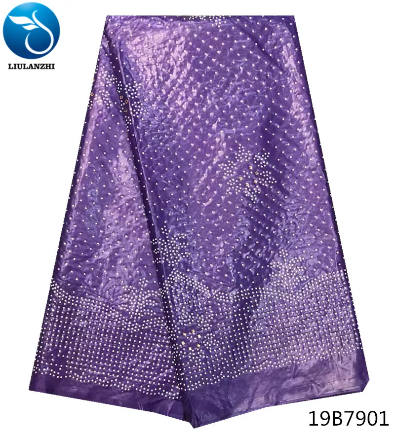 

LIULANZHI african bazin riche fabric african purple fabric best quality cotton riche getzner for patchwork with rhinestone 19B79