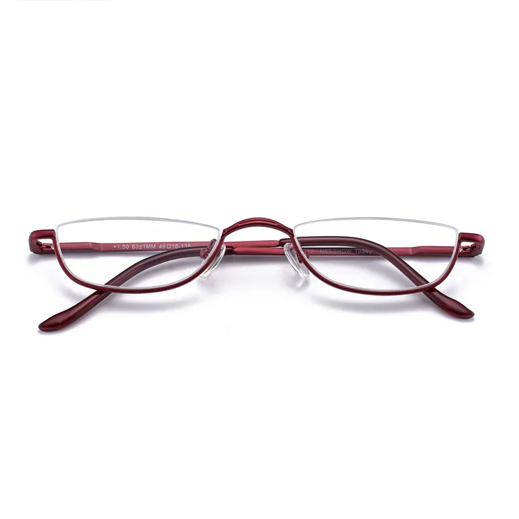 Half-frame Metal Reading Glasses Stainless Steel Quality Mini Reading Glasses Manufacturer Direct Sales Glasses Portable Semi