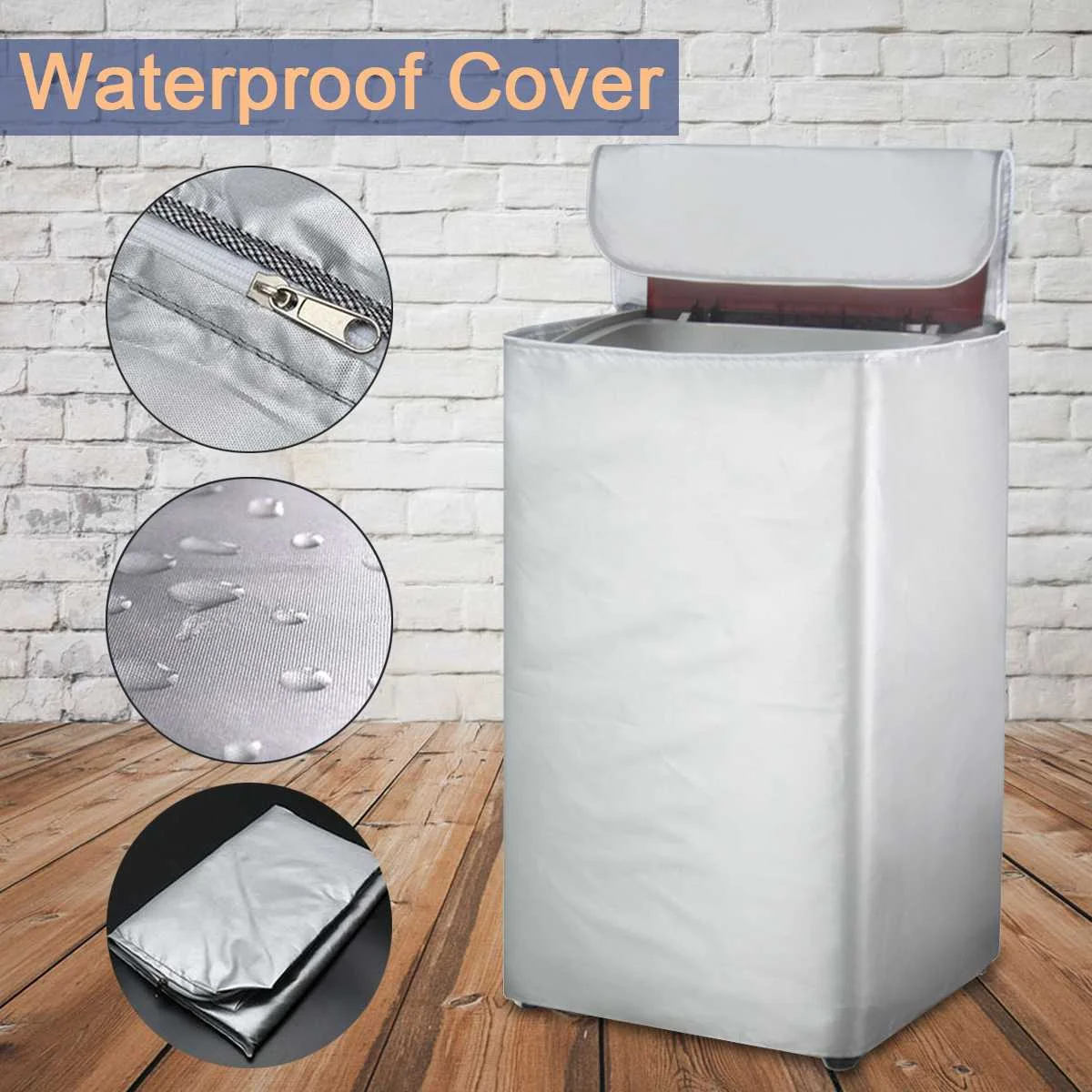 Kopen 1 st Wasmachine Ritssluiting Top Stofkap Waterdichte Bescherming Top Front Cover Huishoudapparatuur Automatische Wasmachine Deel