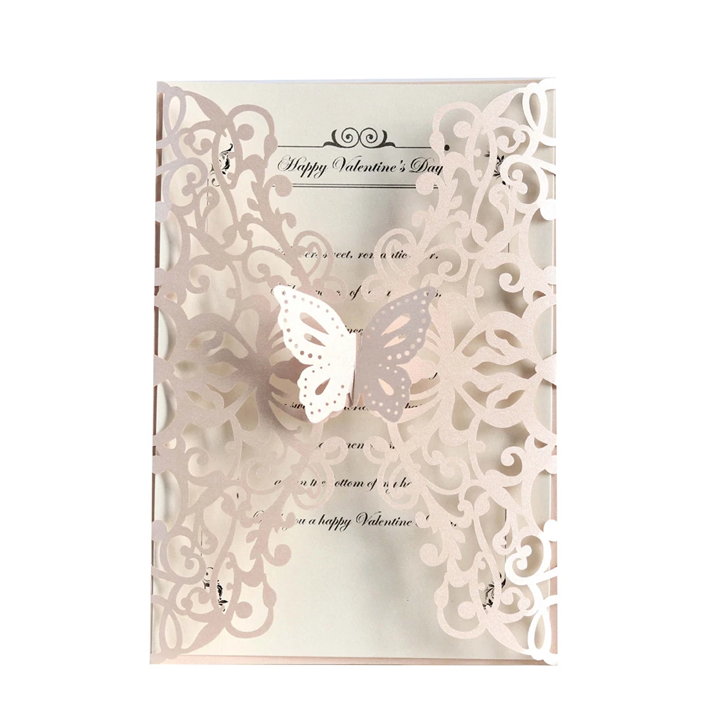  New 10Pcs 4 Styles Laser Cut Butterfly Invitations Cards Kits for Wedding Bridal Shower Birthday De - 4.00049E+12