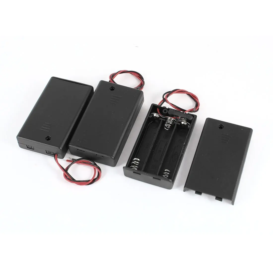 3 Pcs Two Wire ON/OFF Switch 3 x 1.5V AAA Battery Holder Case w Cover