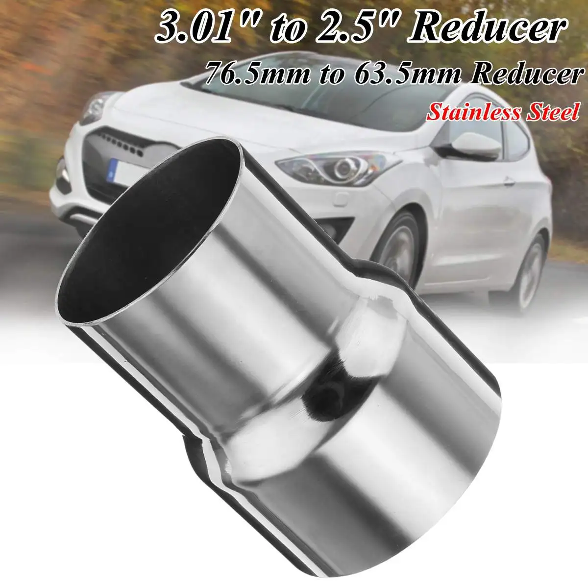 

Universal 3.01" to 2.5" Stainless Steel Standard Exhaust Reducer Connector Pipe Tube 76.5mm to 63.5mm