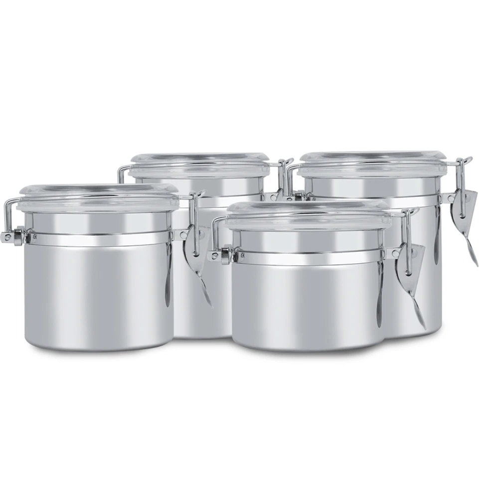 

Stainless Steel Coffee Canister Food Storage Jar Tea Sugar Milk Powder Container Durable And Rust-Resistant