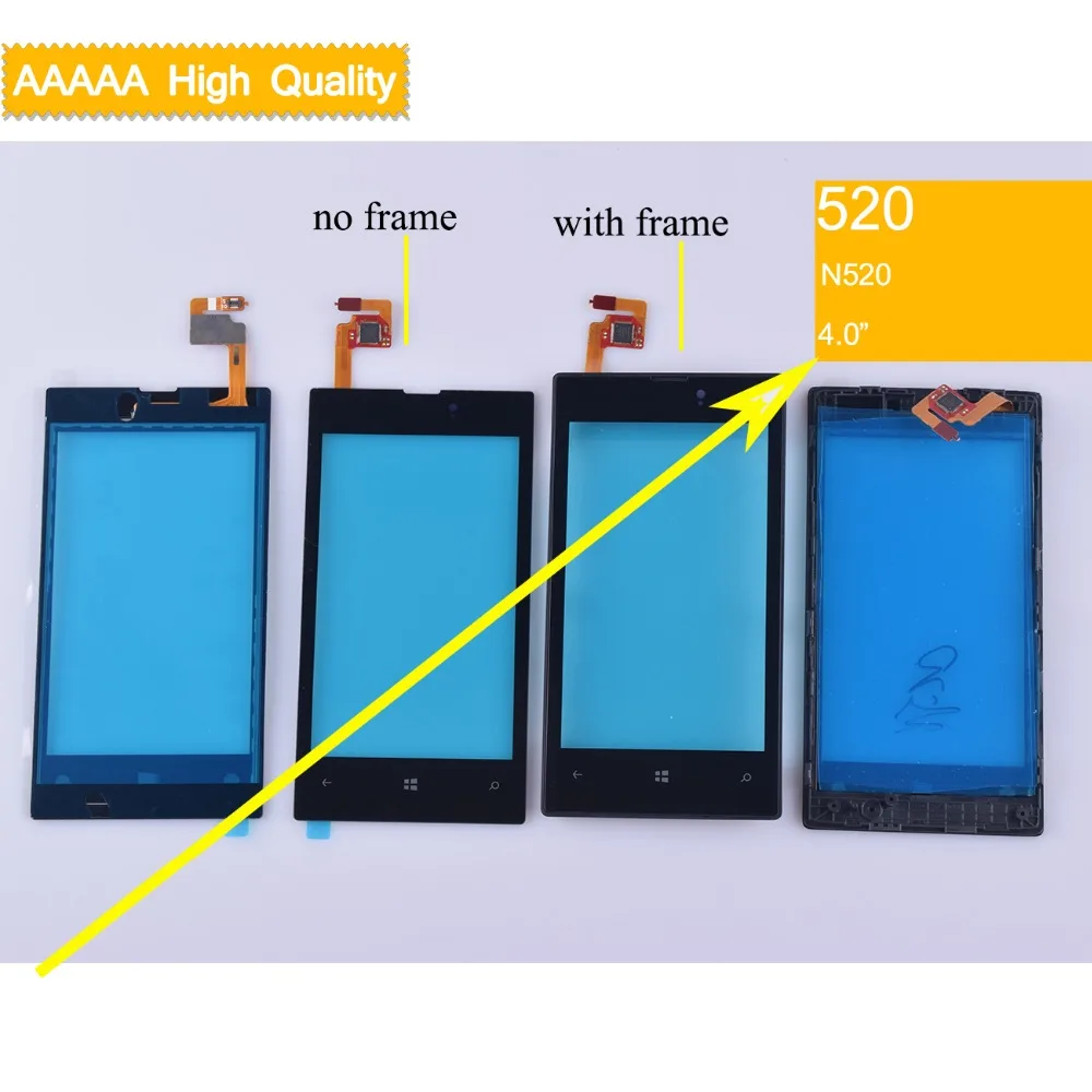10 шт./лот для Nokia Lumia 520 N520 сенсорный экран Сенсорная панель Датчик дигитайзер
