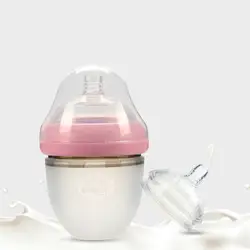 BPA бесплатно силиконовая детская бутылка кормления младенца Питание Молоко бутылка для воды с крышкой уход соломы обучение чашке 120 мл 1 шт