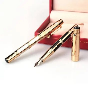

High Quality Luxury Business Fountain Pen Ink Pen Nib 0.5mm Nobility Dolma Kalem 10K Gold Gift With Box Signature Pen 03824