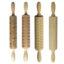 35 см Рождественская тисненая Скалка печенье, фондан, пирог длявыпечки для теста гравированные массажные ролики кухонный инструмент Рождественский подарок