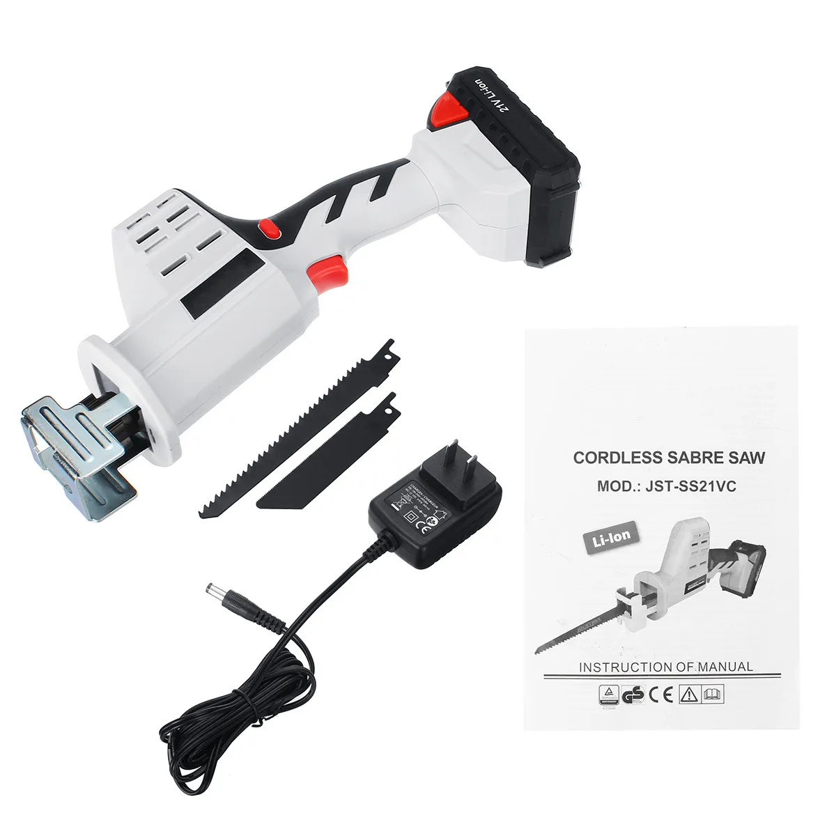 

Portable 21V 4000mAh Cordless Reciprocating Electric Saw Blades Wood Metal Chain Saws Woodworking Cutting Power Tool