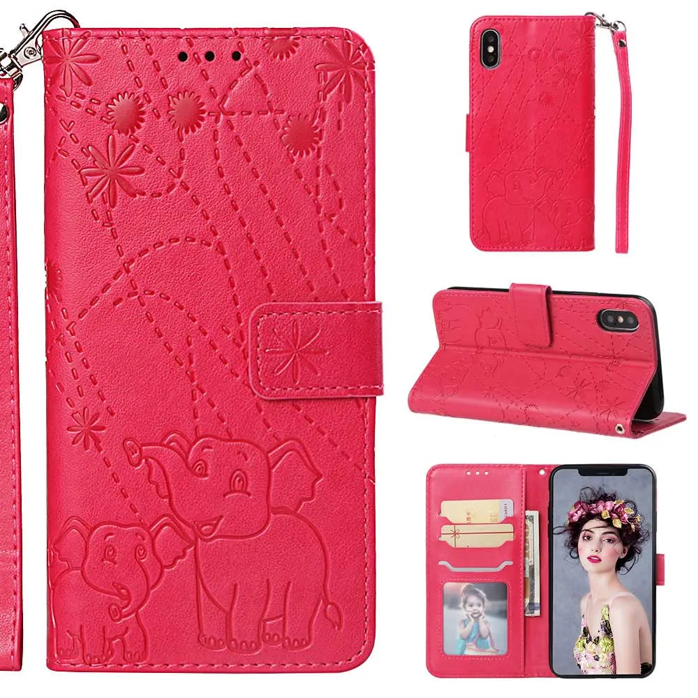 

KISSCASE Elephant Embossed Case For Sony Xperia XZ3 Leather Flip Wallet Cover For Xperia XZ3 XZ 3 Card Slot Stand Phone Capa