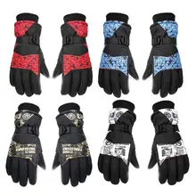 Зимние лыжные перчатки унисекс Спорт на открытом воздухе Мотоциклетные Перчатки Сенсорный экран теплый ветрозащитный Водонепроницаемый перчатки для катания на сноуборде и лыжах