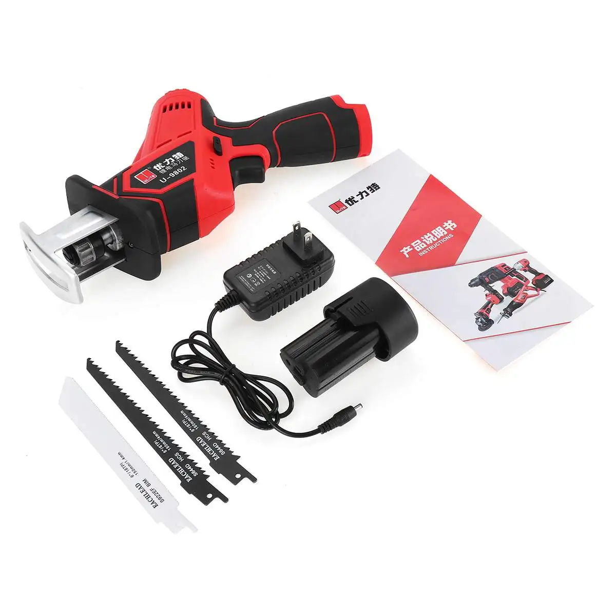 

Rechargeable 12V 1300mAh Electric Reciprocating Saw Saber Convert Adapter Cordless Wood Metal Plastic Pruning Chainsaw Tool