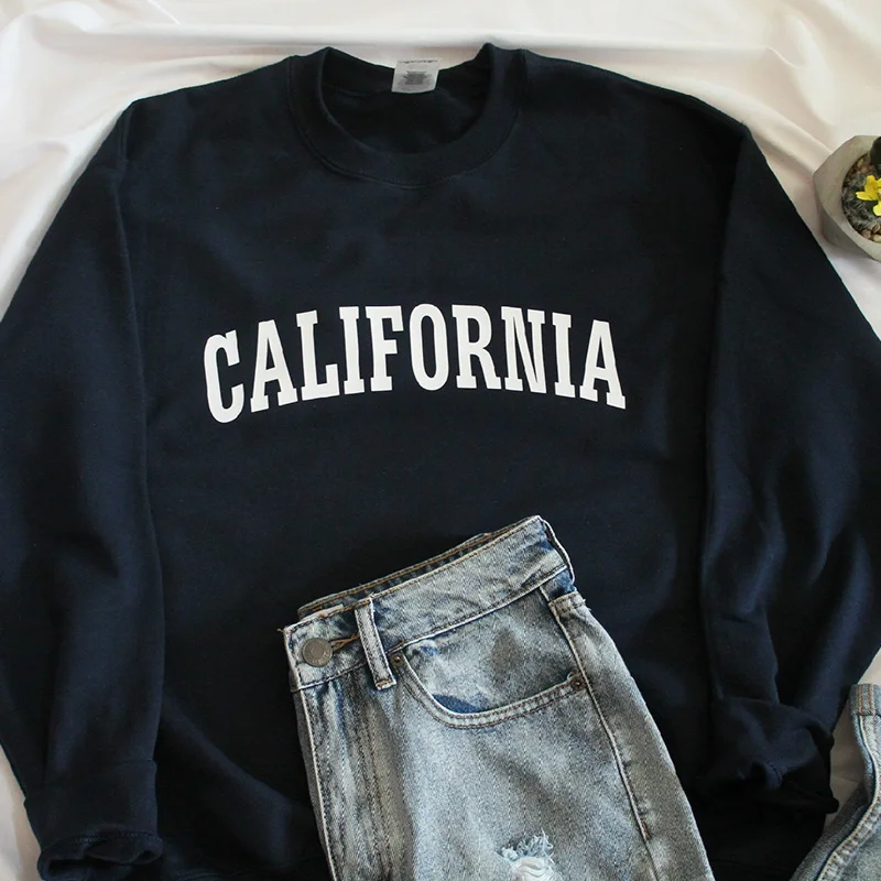 

CALIFORNIA Graphic Print Sweatshirt Cottont Women Clothes Winter Full Sleeve Womens Hoodies Pullover Fleece Causal Jumpers Gai