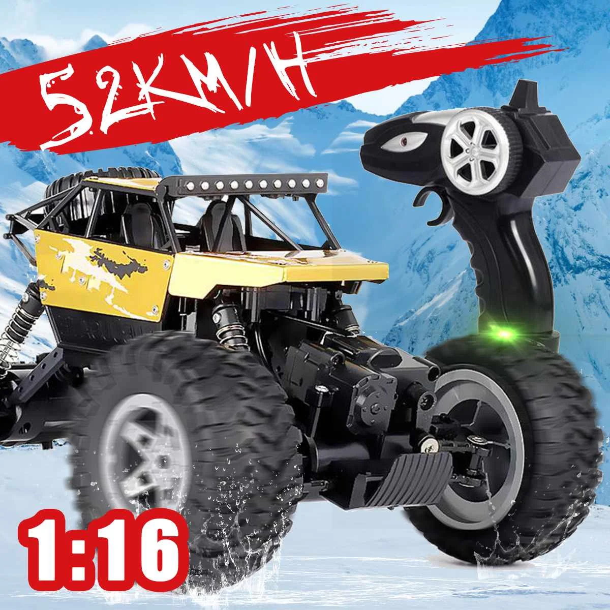 RC Car Electric Truck 4WD Off-Road Vehicle 2.4GHZ Bigfoot Car Remote Control High Speed Racing Car Climbing Truck Children's Toy