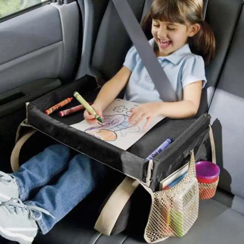 Детская коляска детский автомобильный стол с ящиками для хранения вещей, безопасный столик для сиденья, водонепроницаемый держатель для