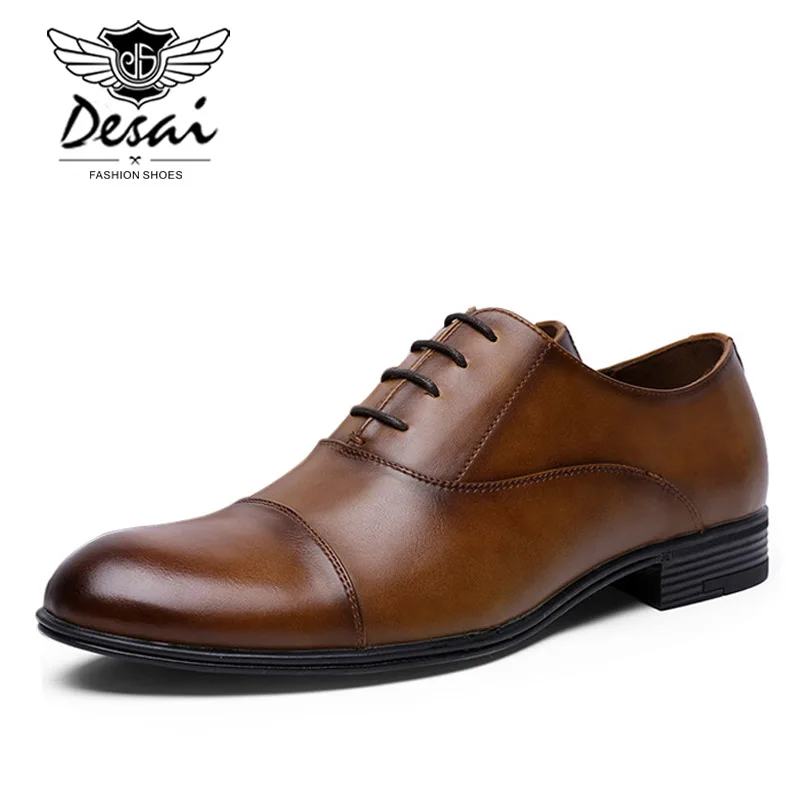 DESAI/Новинка года; Мужские модельные туфли в деловом стиле; модные элегантные деловые туфли на плоской подошве для мужчин; удобная офисная обувь; размеры 39-45