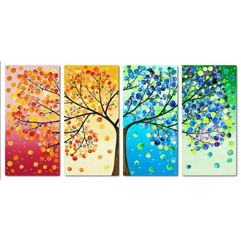 

Colorful Tree Embroidery DIY Counted Cross Stitch Kit Handmade Home Decor