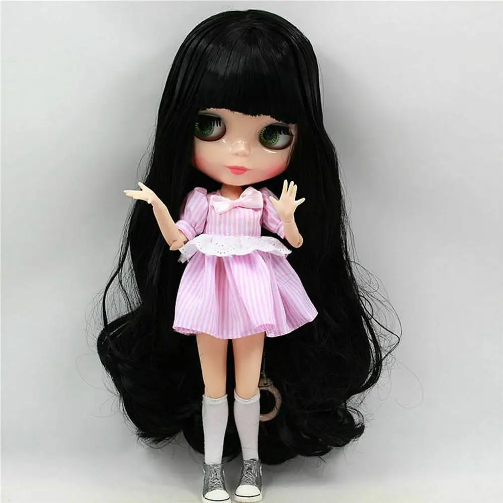 

[wamami] Brand New 12" Neo Blyth Doll Takara Doll Pink Candy Striped Dress / Socks