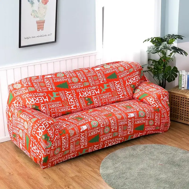 

Elk Slipcover Anti-Slip Elastic Sofa Covers Sofa Case 1/2/3/4 Seat Stretch Sofa Covers Reindeer All-inclusive Merry Christmas