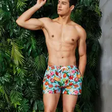 Мужские модные шорты с принтом, быстросохнущие свободные пляжные шорты большого размера, пляжные шорты с цветочным принтом