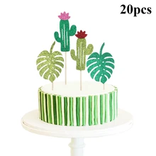 20PCS Fashion Hawaiian Party Card Decoration High Flash Pink Cactus Turtle Leaf Cake Insert Card Dessert Table Decoration 20PCS Fashion Hawaiian Party Card Decoration High Flash Pink Cactus Turtle Leaf Cake Insert Card Dessert Table Decoration