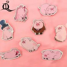 Badge Clothing Backpack Pig Icon Icons-On-The-Pin Acrylic Pink Bacges Cartoon Kawaii