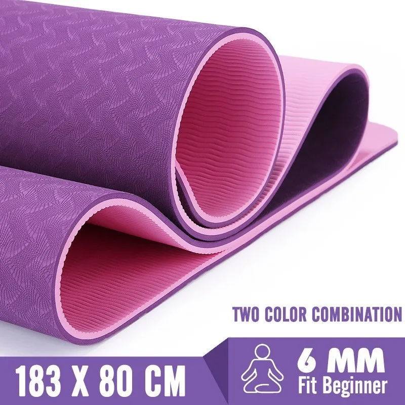 

6MM Big Yoga Mats Major TPE Non-slip Pilates Exercise Mat 183X80CM Gymnastics Dance Pad For Beginner Plus Size Fitness Tapete