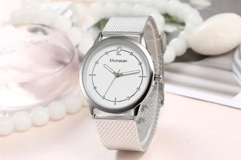 Montre Femme женские серебряные часы с алюминиевым ремешком из нержавеющей стали