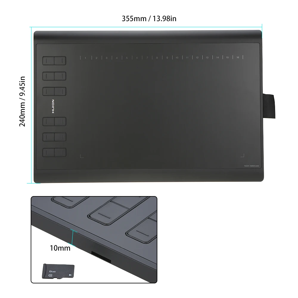 HUION 1060 плюс 1060 плюс 8192 уровней цифровой планшет графические планшеты доска для рисования ручка с цифровой пленкой