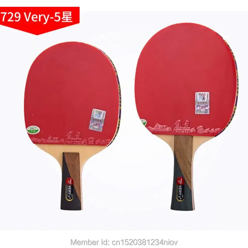 الأصلي 729 النهائي مضرب جدا-5 حلقة مع هجوم سريع تنس طاولة مضرب بينغ بونغ مضرب البثور في لكلا الجانب