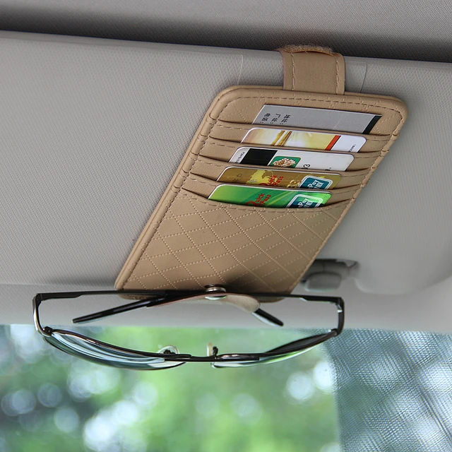 Auto Sonnenblende Punkt Organizer Lagerung Tasche Tasche Tasche IC Karte  Gläser Lagerung Halter Clip Verstauen Aufräumen Auto Auto Zubehör -  AliExpress