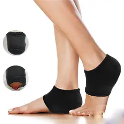 1 пара черный носки гигиенические эластичной ткани увлажняющий Гелеобразные напяточники носки трещины боли пятки площадку Для мужчин Для