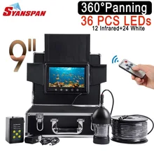 SYANSPAN повернуть на 360 градусов водостойкий 50 м рыболокаторы 9 «ЖК-монитор Fishfinder видеокамера с HD подводный лед Рыбалка 36 светодиодов