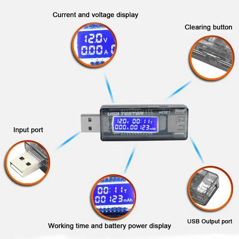 Практичный QC3.0/2,0 USB тестер зарядное устройство Доктор ёмкость Ток Напряжение детектор метр тестер мобильный мощность напряжение тестер амперметр