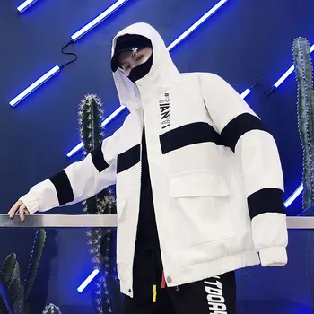 

Men's Loose Jacket 2019 Spring New Youth Hooded Jacket Large Size M-3XL Student Casual Trend Personality Shirt Hip Hop Youth