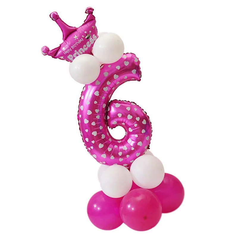 Горячая цифра воздушный шар 0-9 латексный шар большое количество воздушный шар фольги Девочка Душ вечерние украшения для детей день рождения