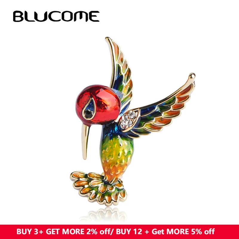 254 47 De Réductionblucome Rouge émail Oiseau Broches Broches Pour Femmes Enfants Couleur Or Banquet Costume Décoration Pie Animal Broche