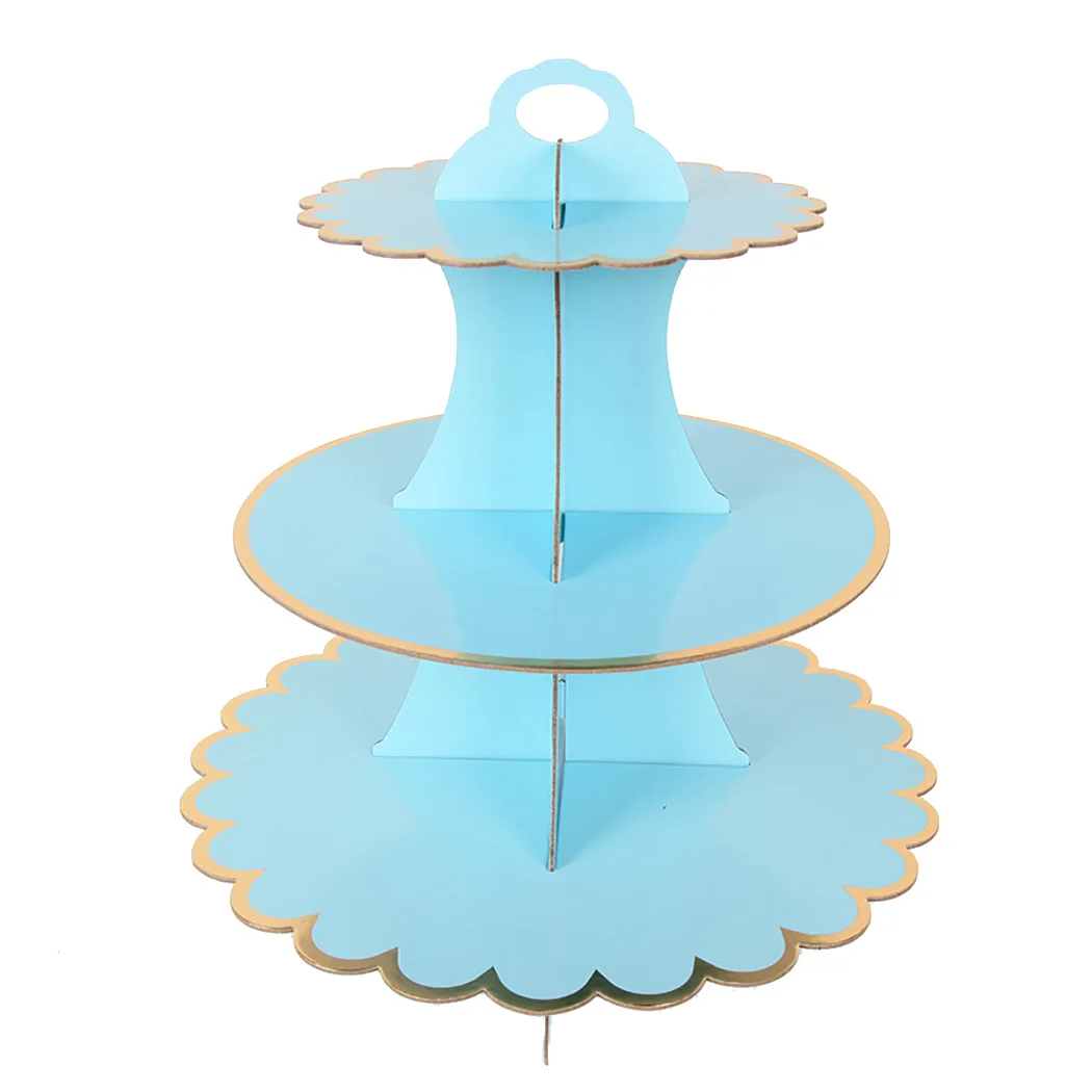 

Cake Stand Disposable 3 Tiers Paper Cupcake Stand Dessert Stand for Birthday Children's Day Party Decoration
